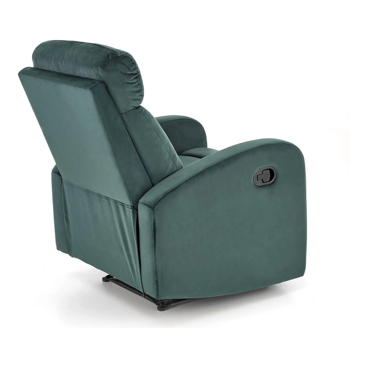 Fotoliu rabatabil WONDER, verde inchis/negru, stofa catifelata/metal, 75x95/140x90/98 cm