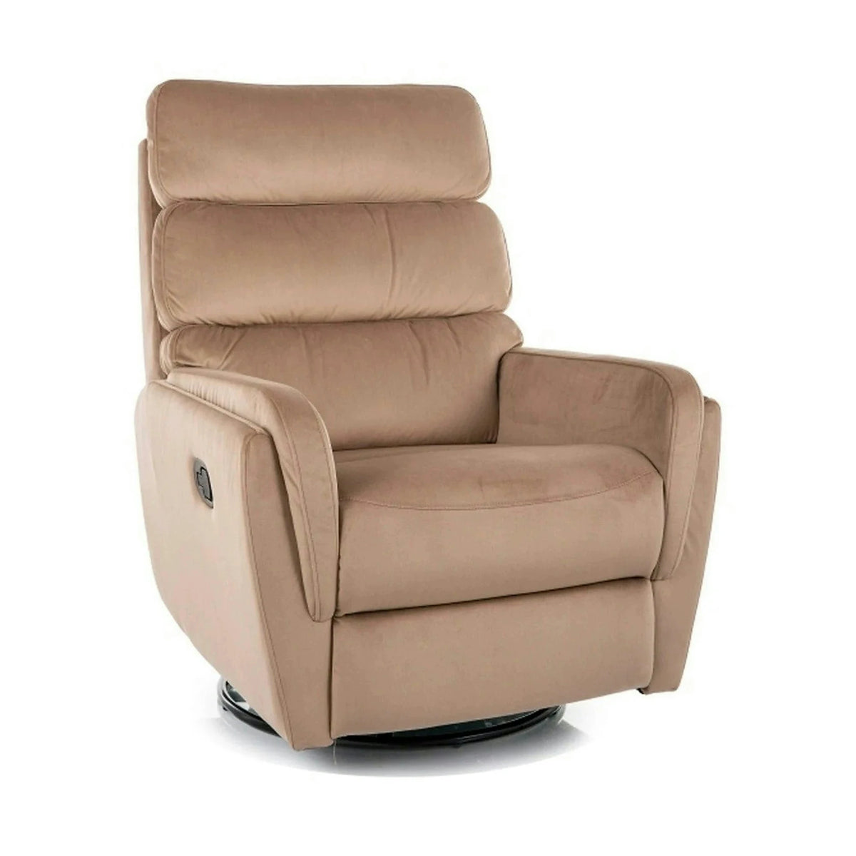 Fotoliu recliner ARGOS, stofa catifelata bej - Bluvel 28, 78x84/162x107 cm