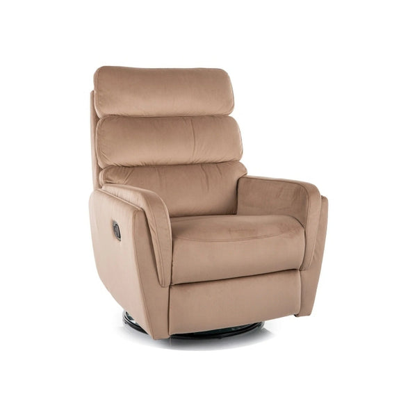 Fotoliu recliner ARGOS, stofa catifelata bej - Bluvel 28, 78x84/162x107 cm