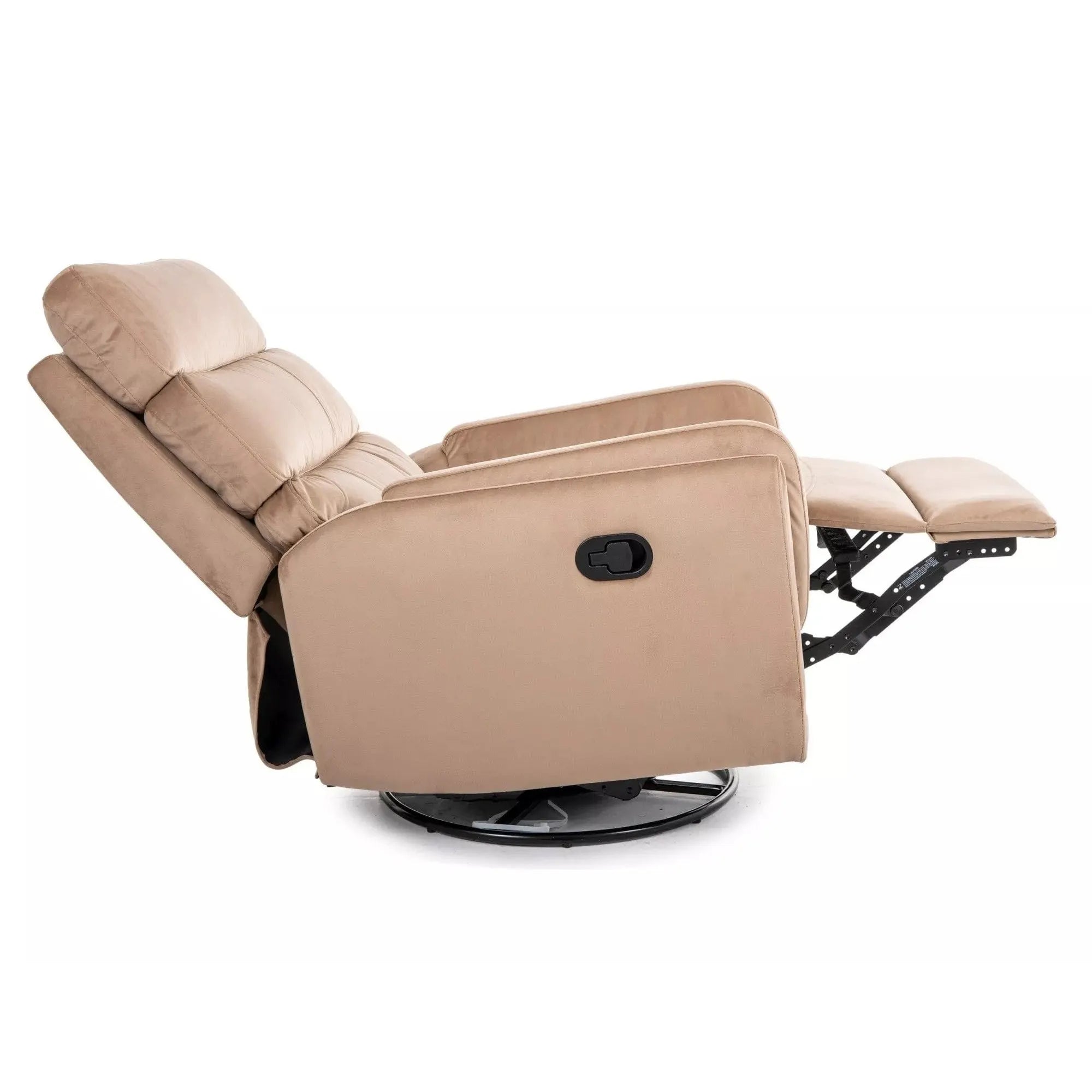 Fotoliu recliner ARGOS, stofa catifelata bej - Bluvel 28, 78x84/162x107 cm