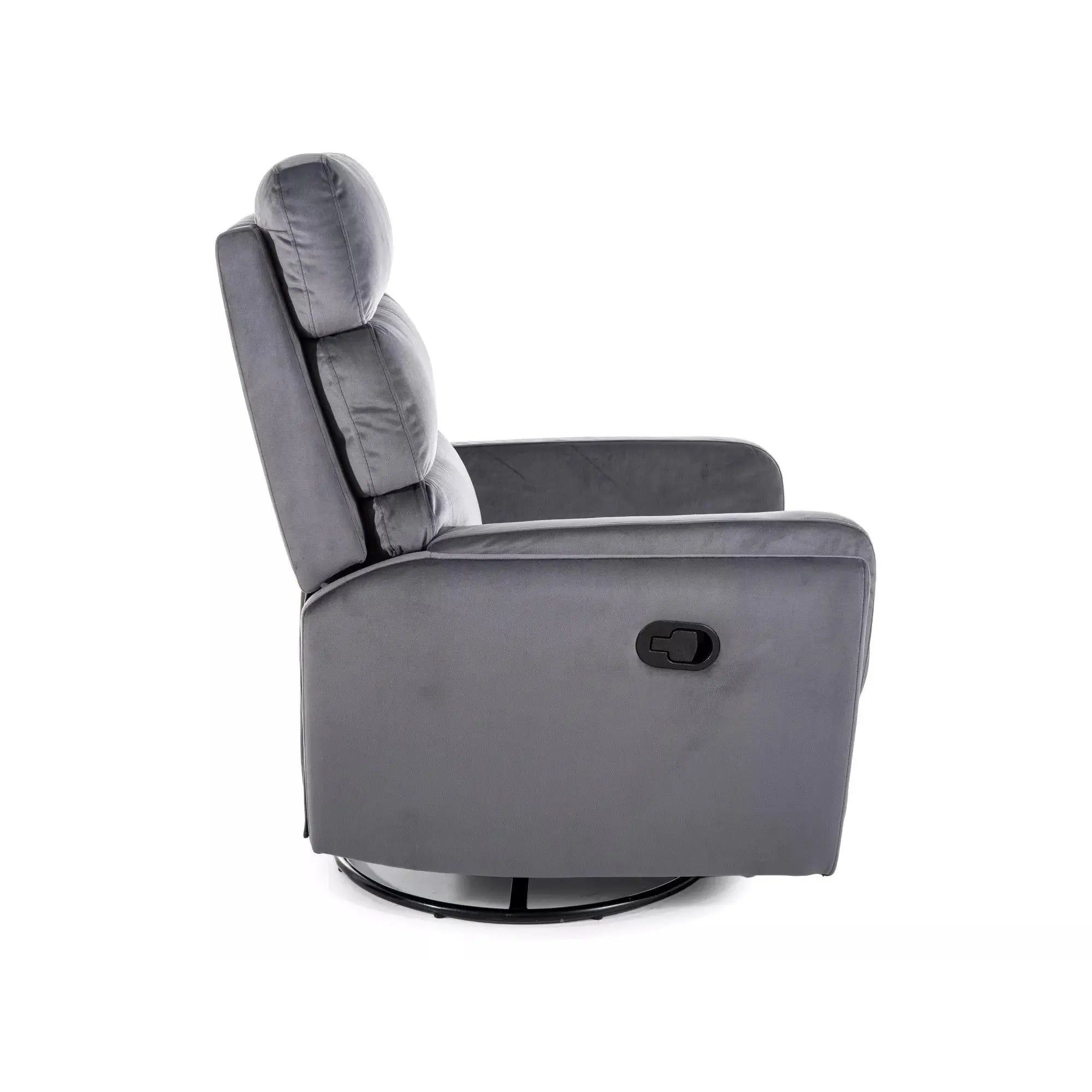 Fotoliu recliner ARGOS, stofa catifelata gri - Bluvel 14, 78x84/162x107 cm