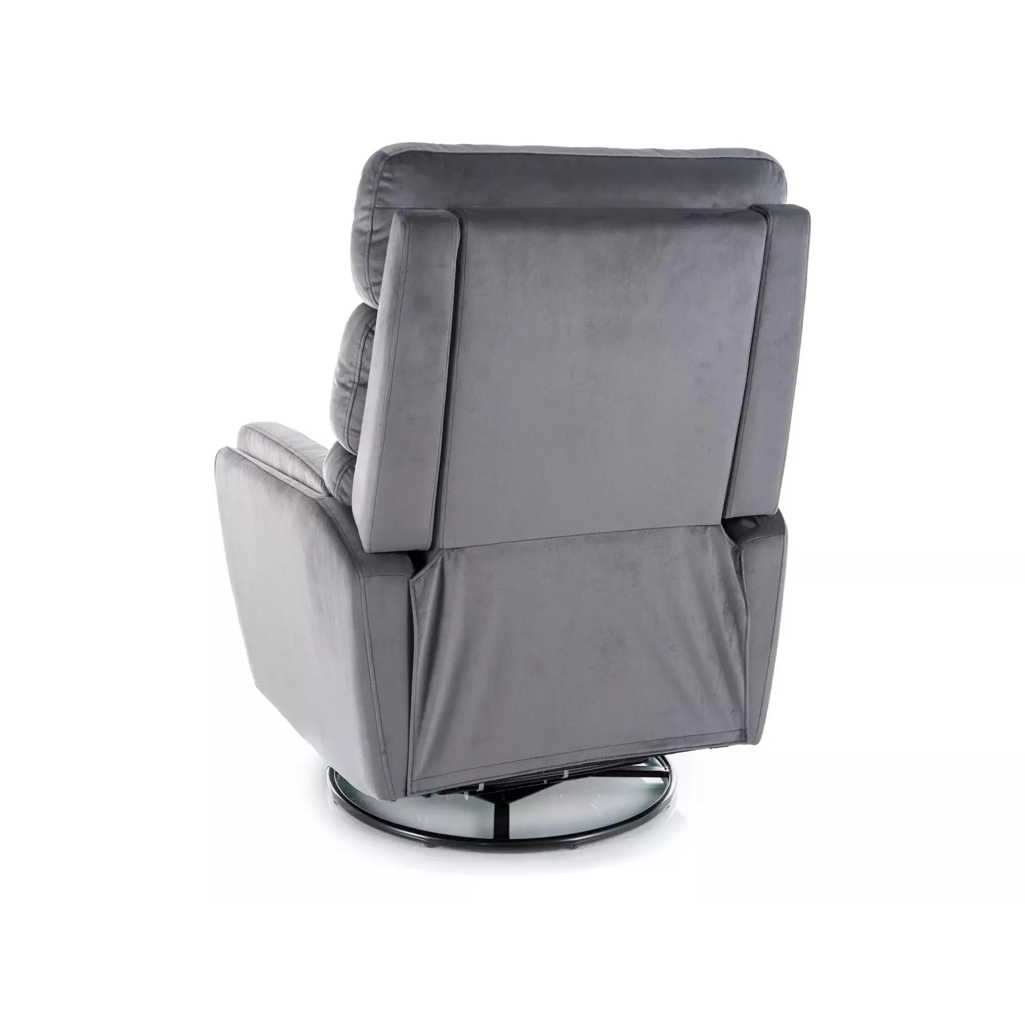 Fotoliu recliner ARGOS, stofa catifelata gri - Bluvel 14, 78x84/162x107 cm