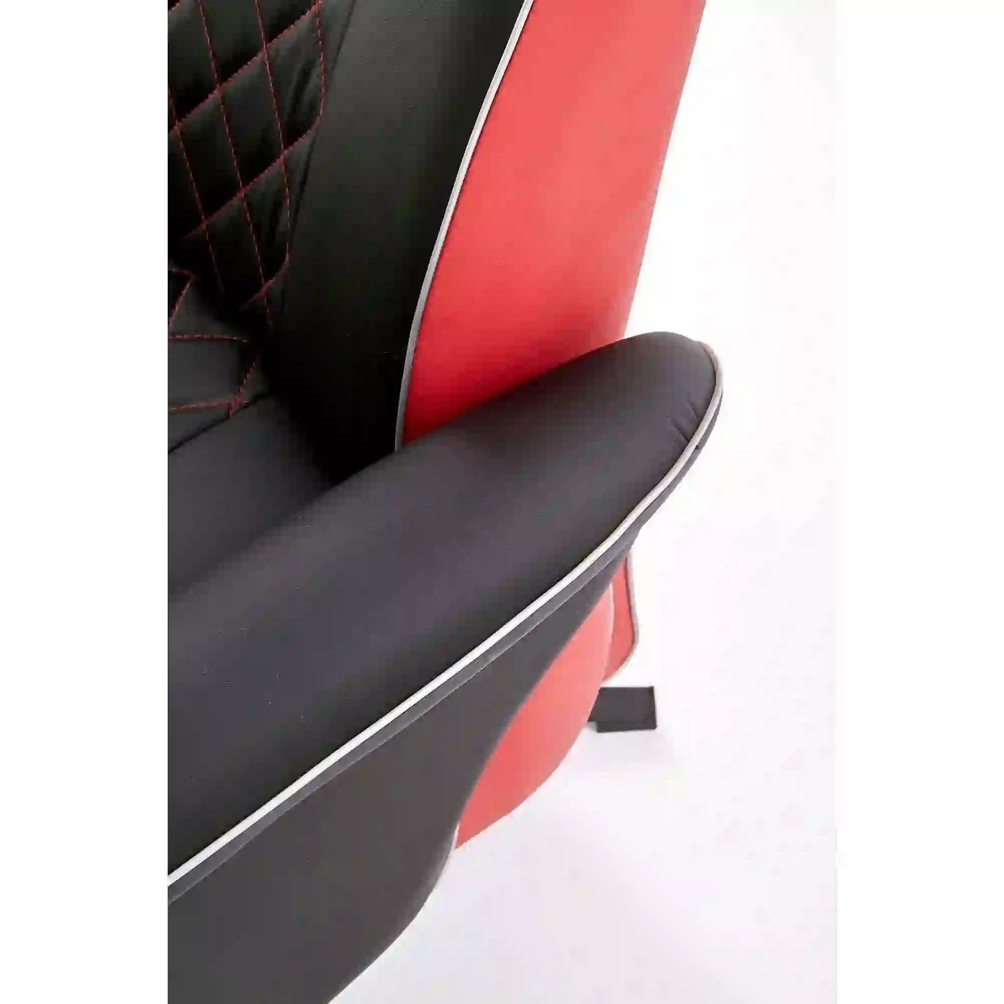 Fotoliu recliner CAMARO, negru/rosu, piele ecologica/otel, 77x72/146x86/112 cm