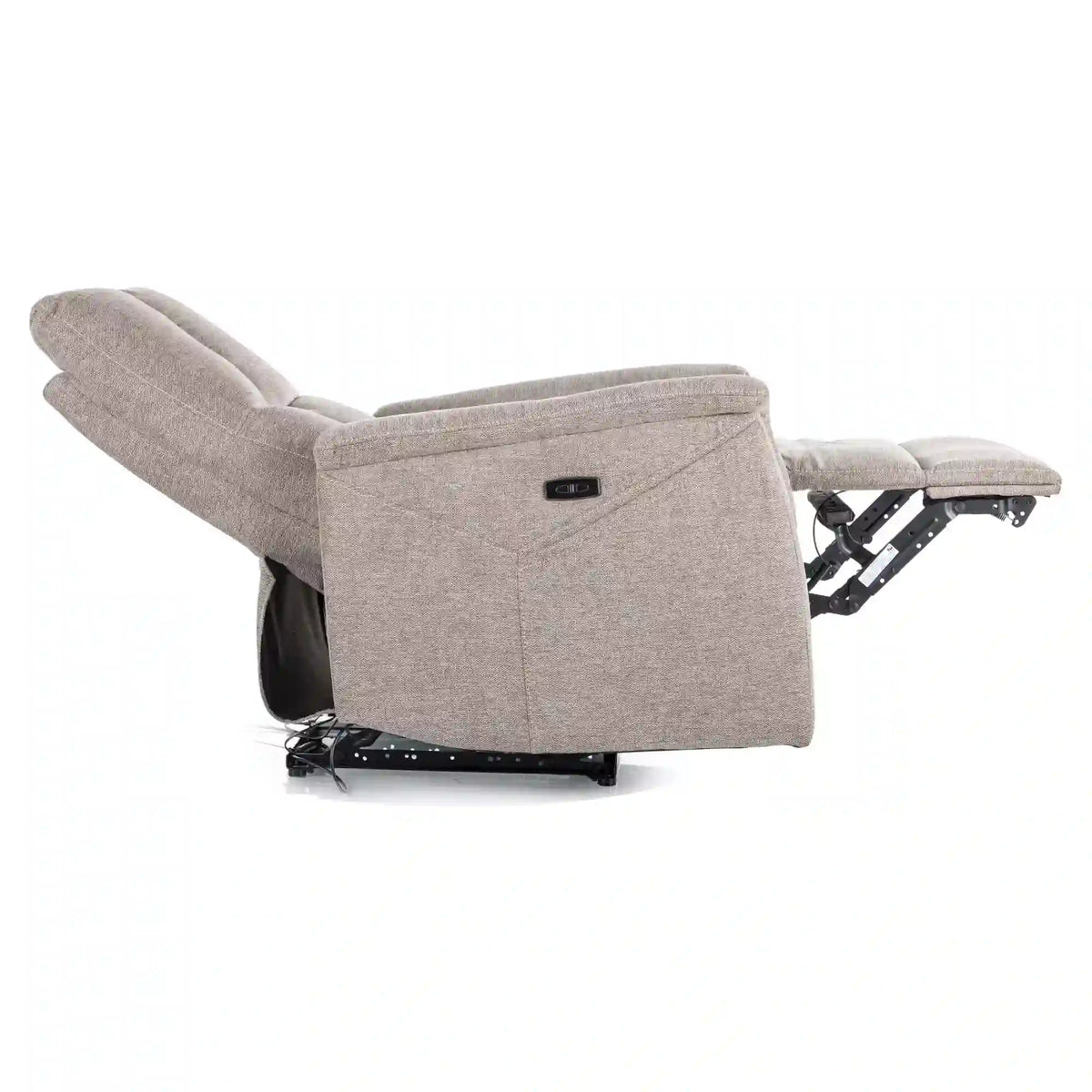 Fotoliu recliner cu functie de masaj NEPTUN M, stofa clasica bej - Brego 34, 76x94/160x96 cm