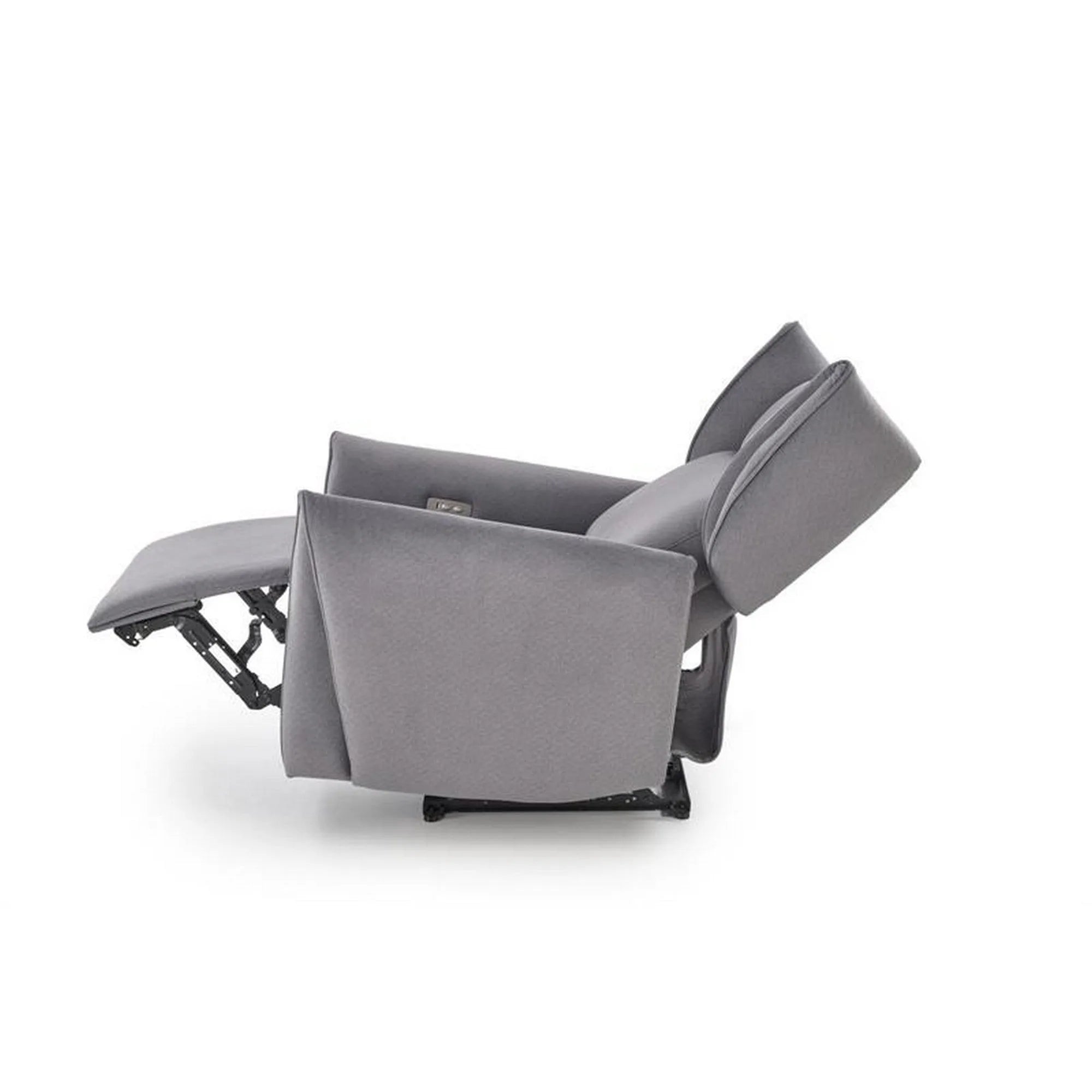 Fotoliu recliner GELATO, gri, stofa clasica, 83x91/161x95/109 cm