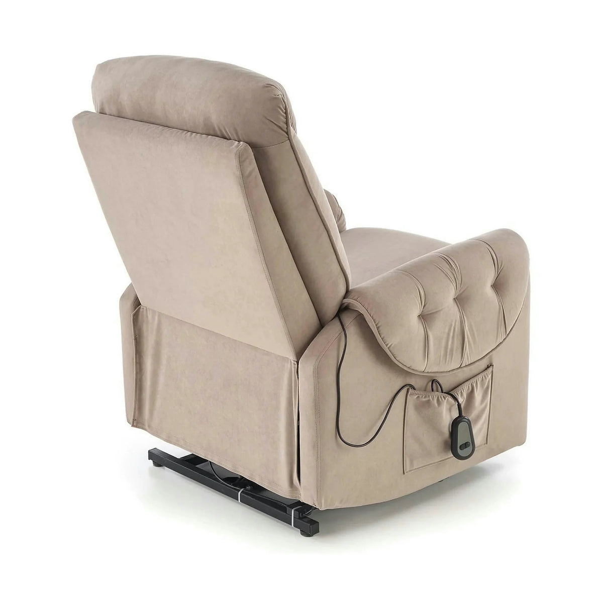 Fotoliu recliner HORTON, stofa catifelata bej - Mavel 38, 80x97/158x90/105 cm