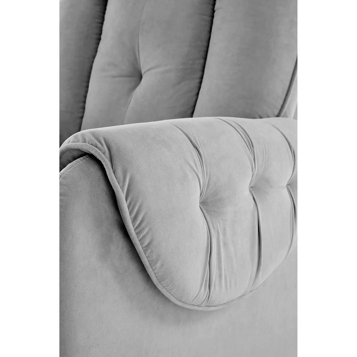 Fotoliu recliner HORTON, stofa catifelata gri - Mavel 14, 80x97/158x90/105 cm