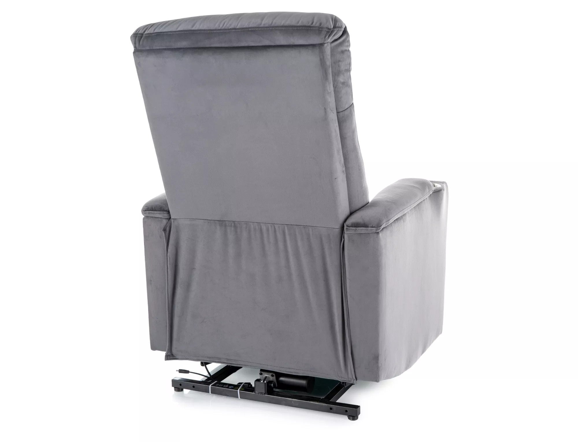 Fotoliu recliner IKAR, stofa catifelata gri - Bluvel 14, 77x92/163x108 cm