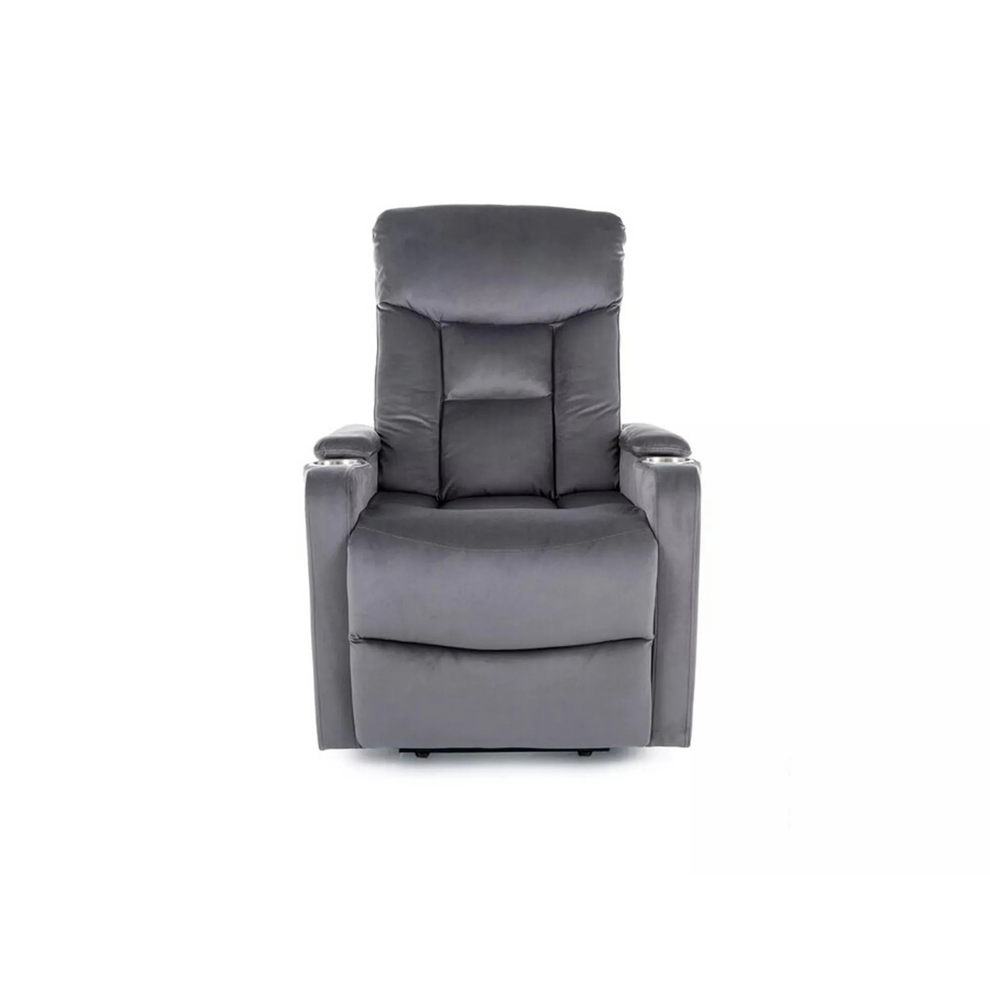 Fotoliu recliner IKAR, stofa catifelata gri - Bluvel 14, 77x92/163x108 cm