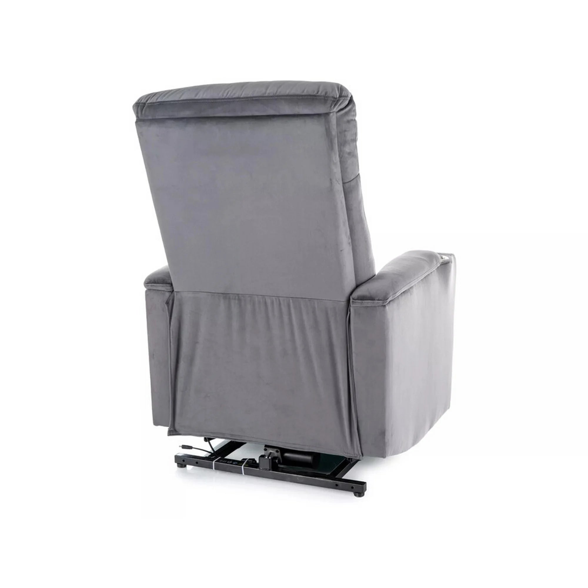 Fotoliu recliner IKAR, stofa catifelata gri - Bluvel 14, 77x92/163x108 cm