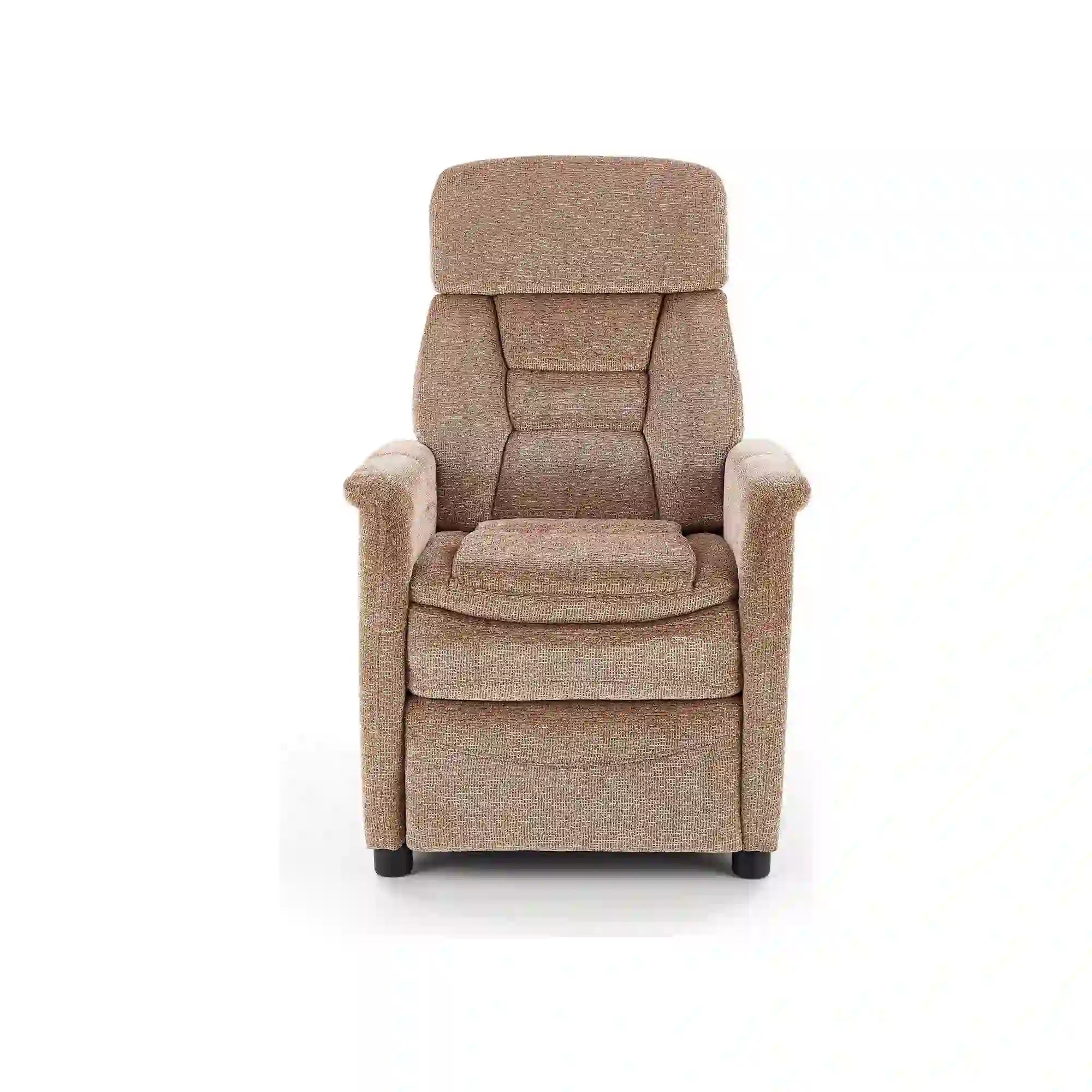 Fotoliu recliner JORDAN, bej/negru, stofa/plastic, 71x85/155x79/106 cm