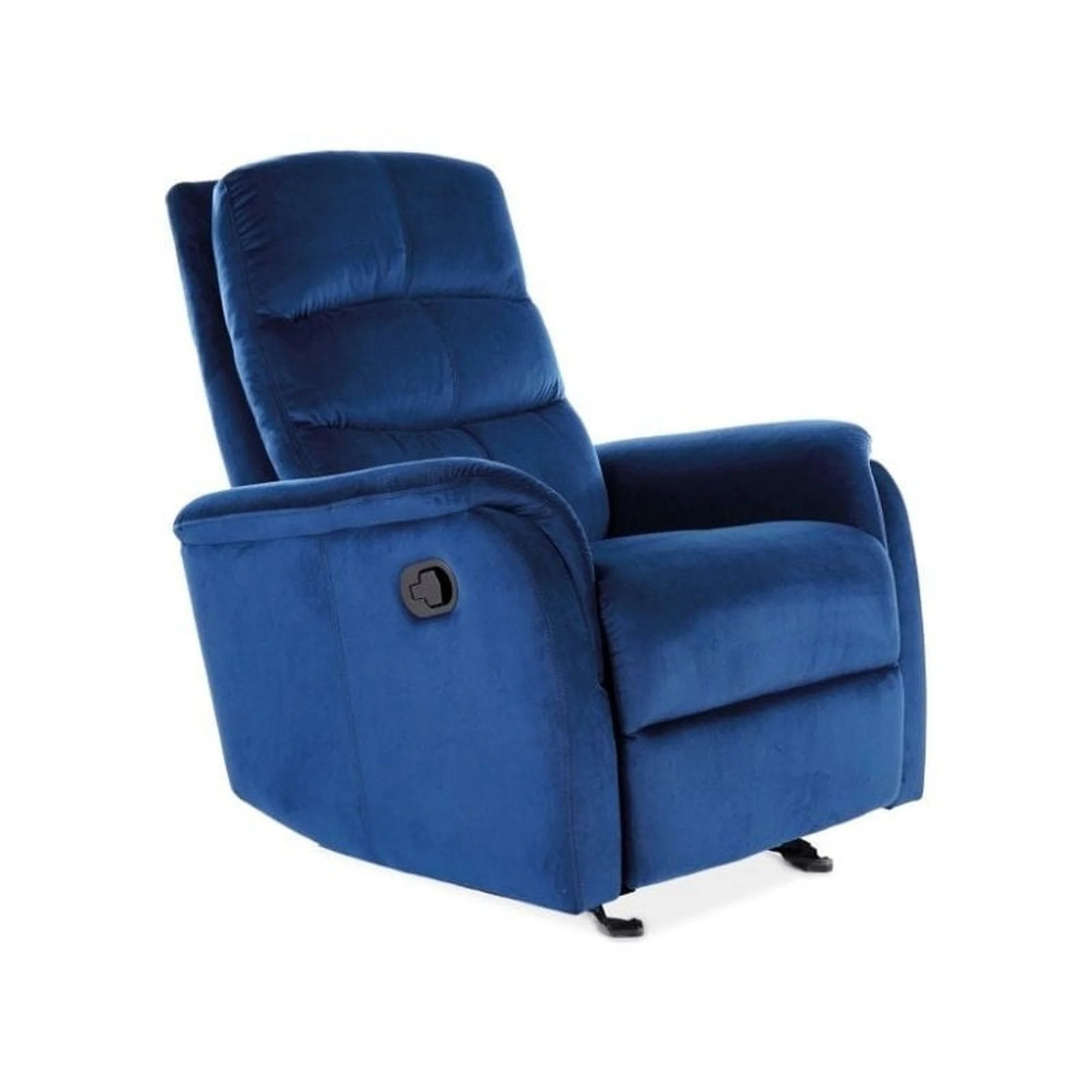 Fotoliu recliner JOWIS, stofa catifelata albastru - Bluvel 86, 78x98/160x102 cm