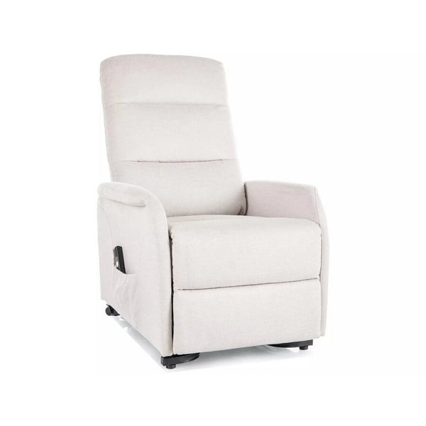 Fotoliu recliner JUPITER M, stofa clasica bej deschis - Brego 22, 69x91/164x105 cm