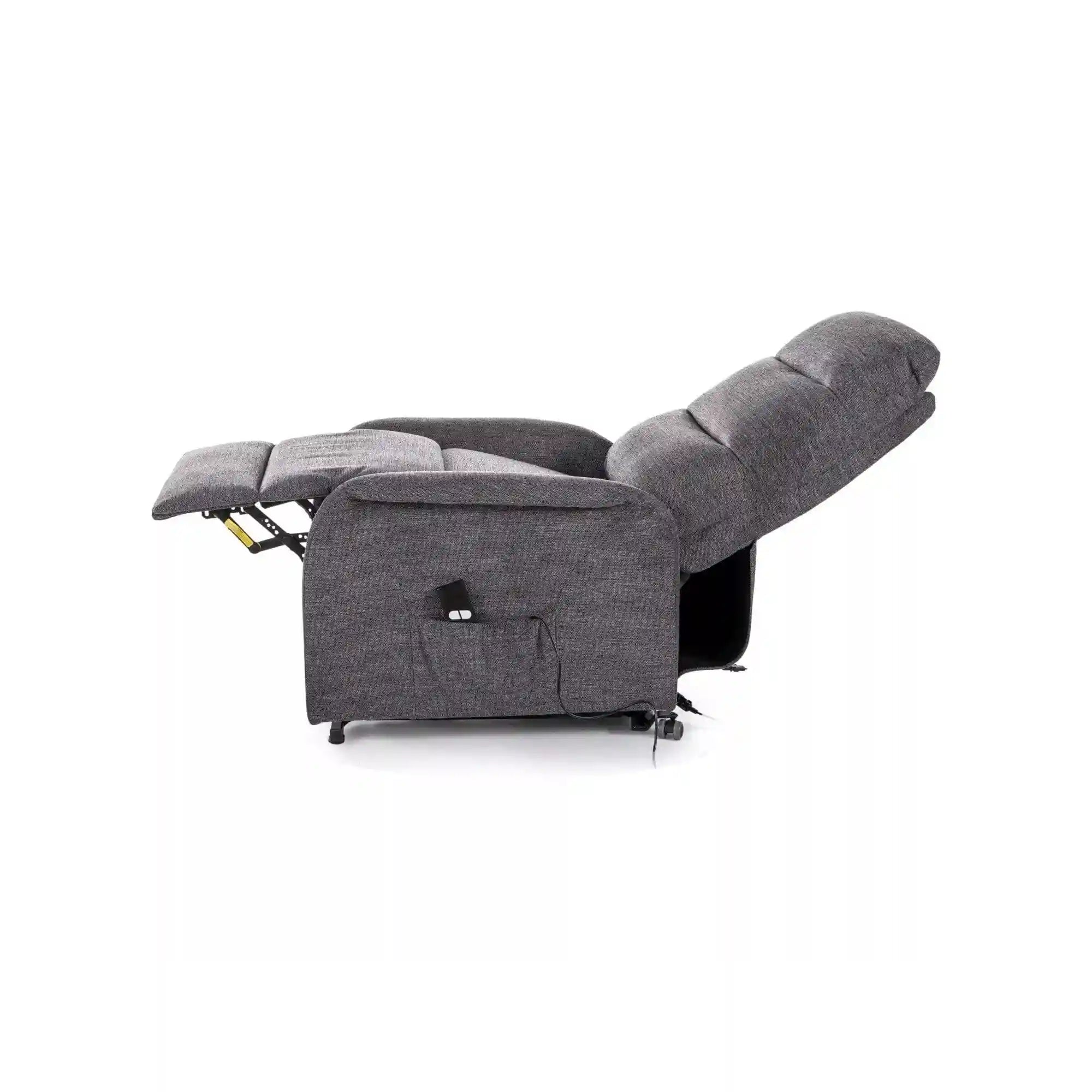 Fotoliu recliner JUPITER M, stofa clasica gri inchis - Brego 18, 69x91/164x105 cm