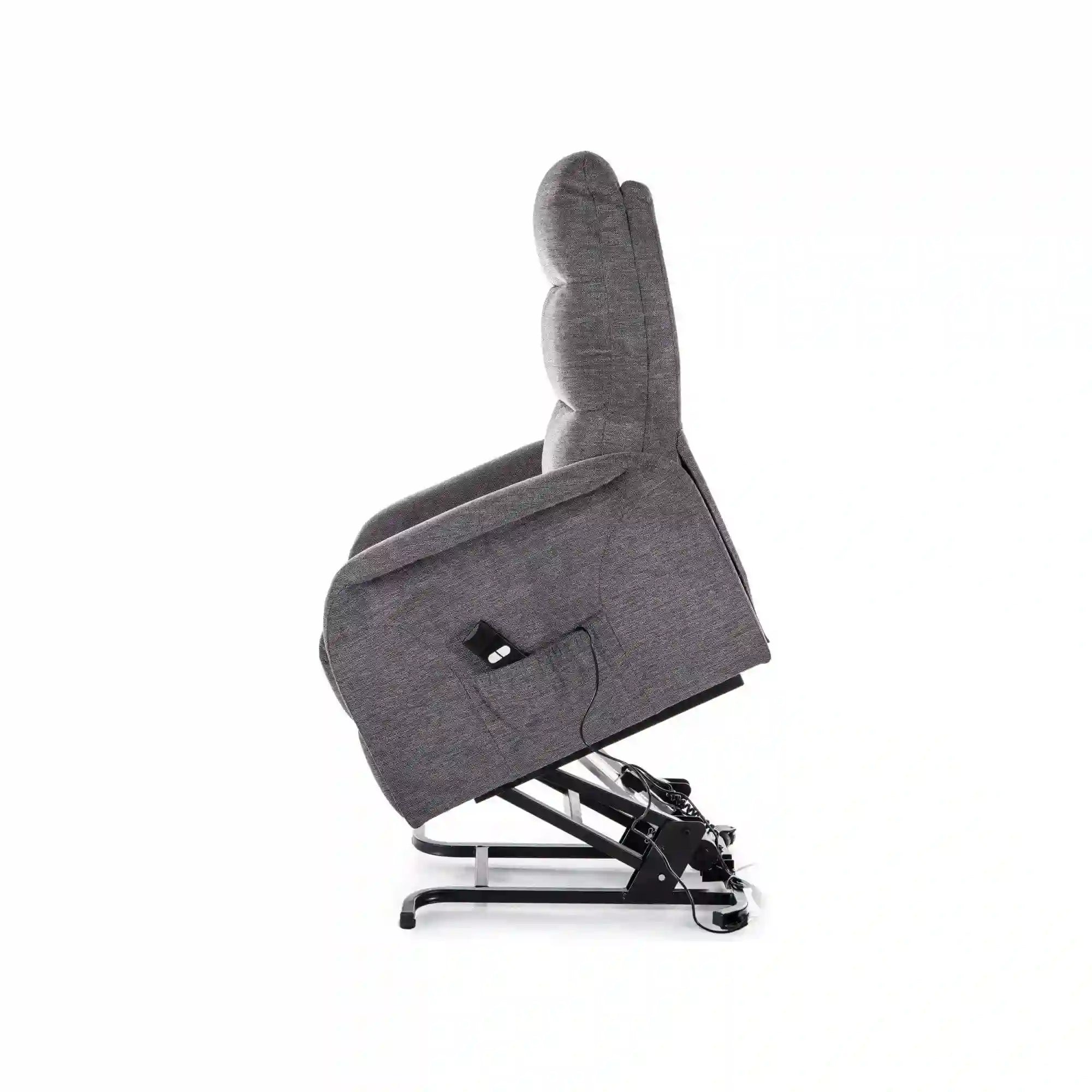 Fotoliu recliner JUPITER M, stofa clasica gri inchis - Brego 18, 69x91/164x105 cm