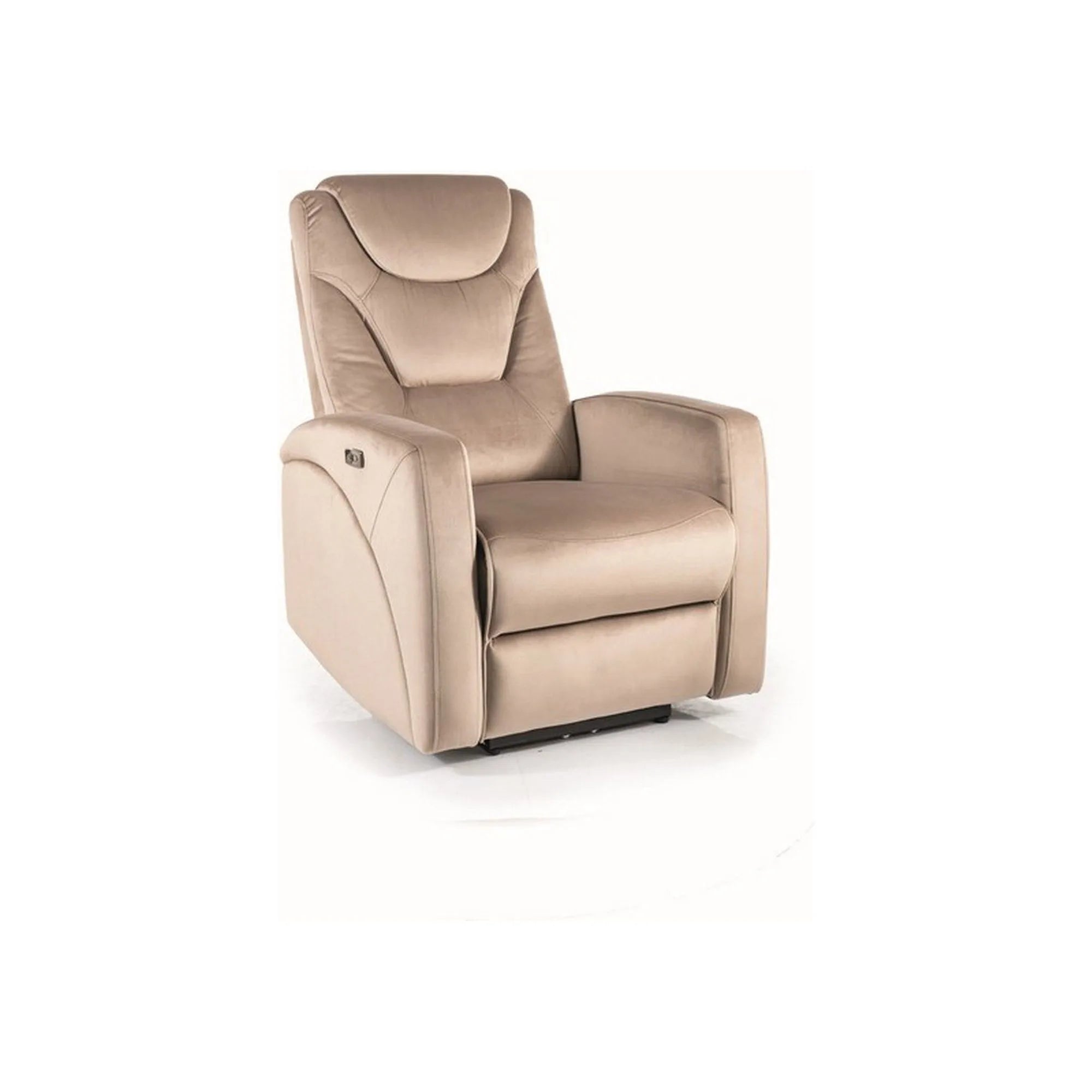 Fotoliu recliner KRONOS, stofa catifelata bej- Bluvel 40, 79x94/159x107 cm
