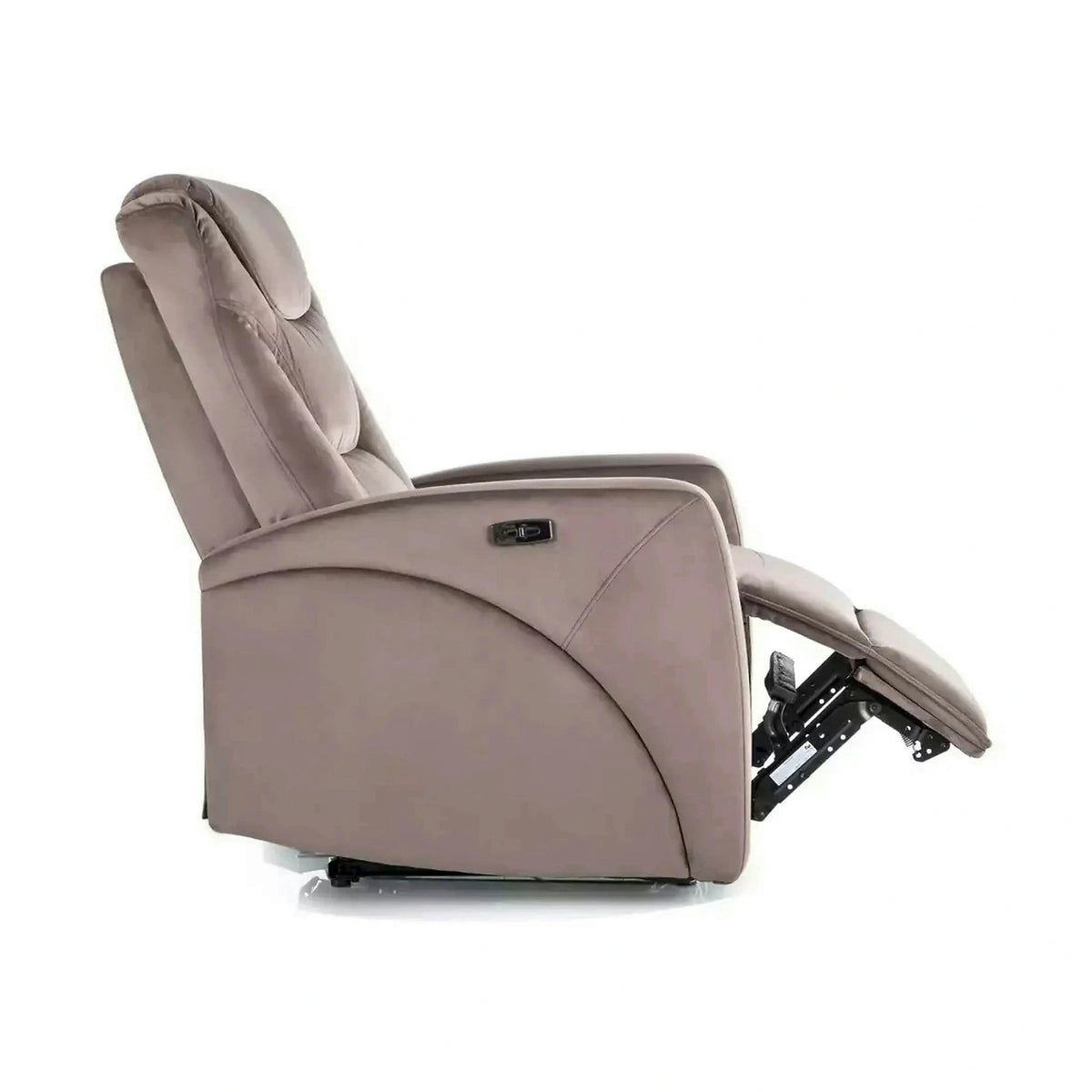 Fotoliu recliner KRONOS, stofa catifelata cappuccino - Bluvel 38, 79x94/160x107 cm