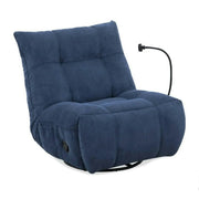 Fotoliu recliner MARCUS, albastru/negru, stofa clasica/metal, 84x104x94 cm