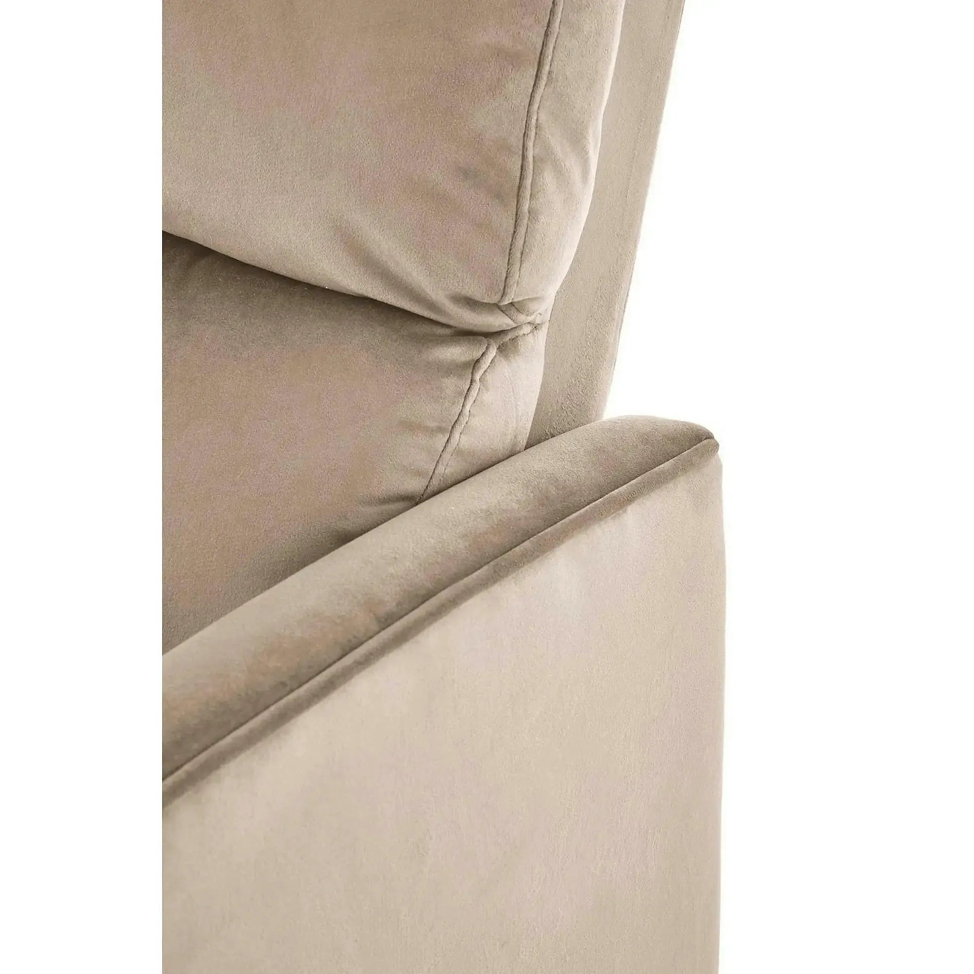Fotoliu recliner MARONI, stofa catifelata bej - Bluvel 40, 62x92/165x103/84 cm