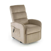 Fotoliu recliner MARONI, stofa catifelata bej - Bluvel 40, 62x92/165x103/84 cm