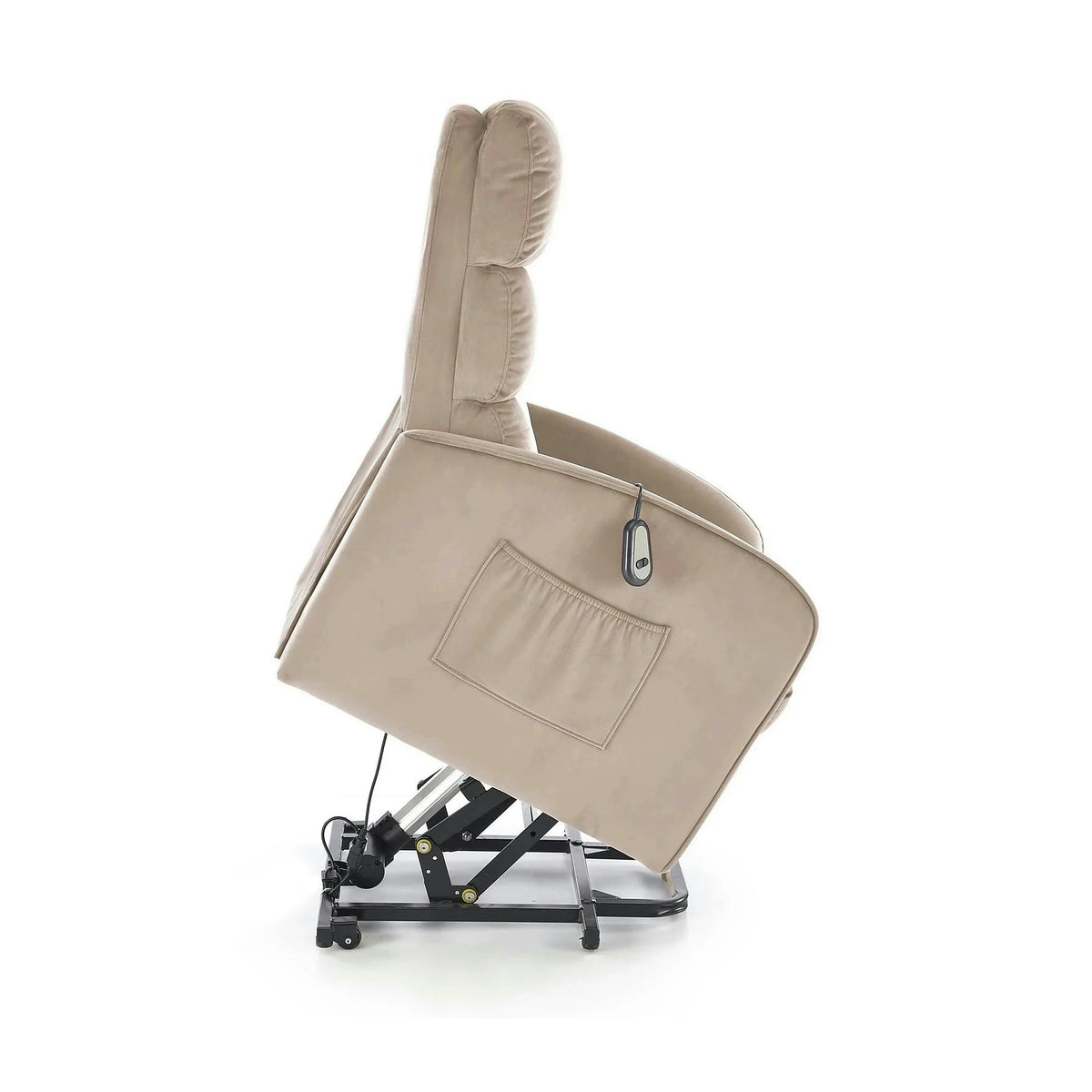 Fotoliu recliner MARONI, stofa catifelata bej - Bluvel 40, 62x92/165x103/84 cm