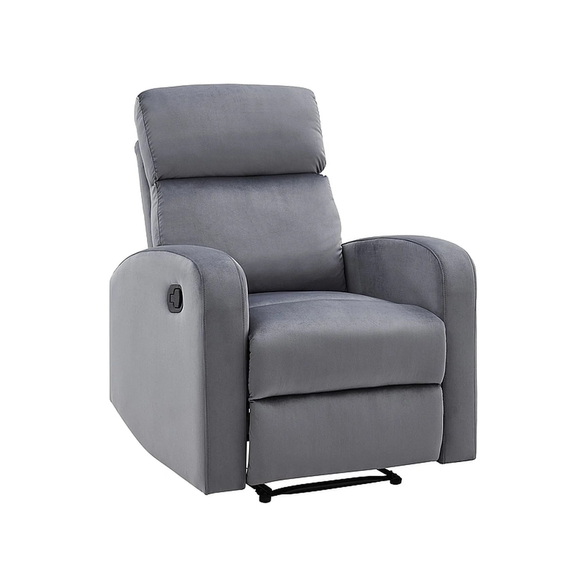 Fotoliu recliner MARS, stofa catifelata gri - Bluvel 14, 75x89/160x100 cm