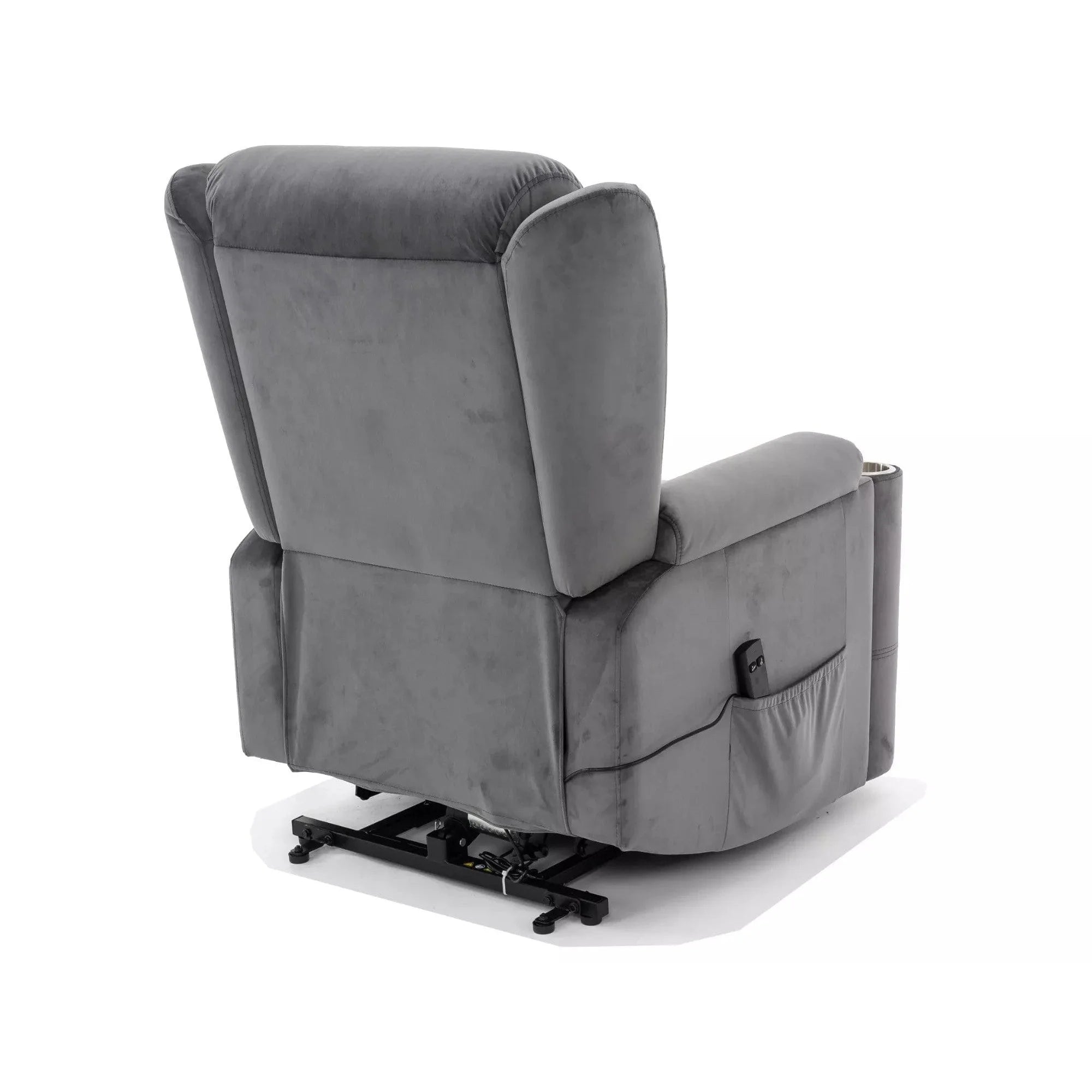 Fotoliu recliner MINOS, stofa catifelata gri - Bluvel 14, 78x87/162x107 cm