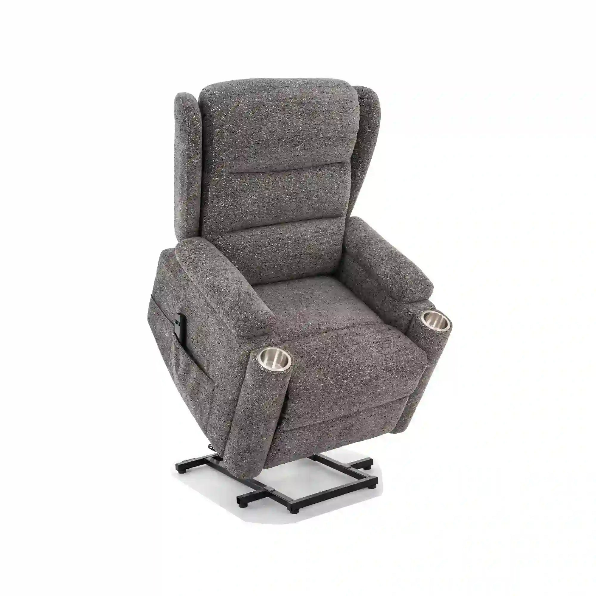 Fotoliu recliner MINOS, stofa clasica gri - Raven 13, 78x87/162x107 cm