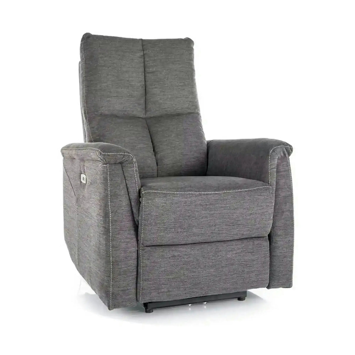 Fotoliu recliner NEPTUN, gri inchis, stofa clasica/metal, 76x94/160x96 cm
