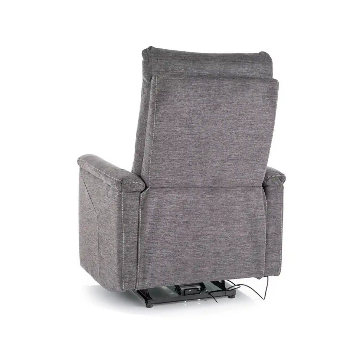 Fotoliu recliner NEPTUN, gri inchis, stofa clasica/metal, 76x94/160x96 cm