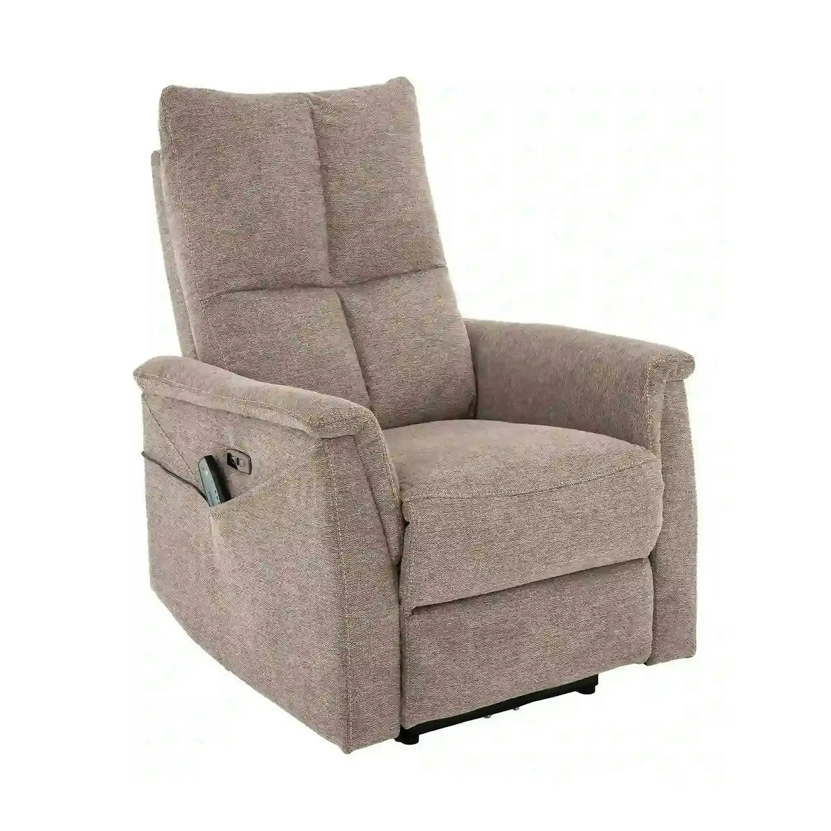 Fotoliu recliner NEPTUN M, bej, stofa clasica/metal, functie de masaj ,76x94/160x96 cm