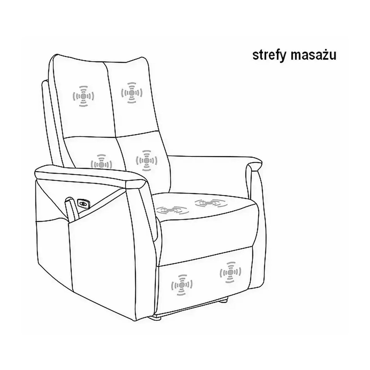 Fotoliu recliner NEPTUN M, verde inchis, stofa catifelata/metal, functie de masaj, 76x94/160x96 cm