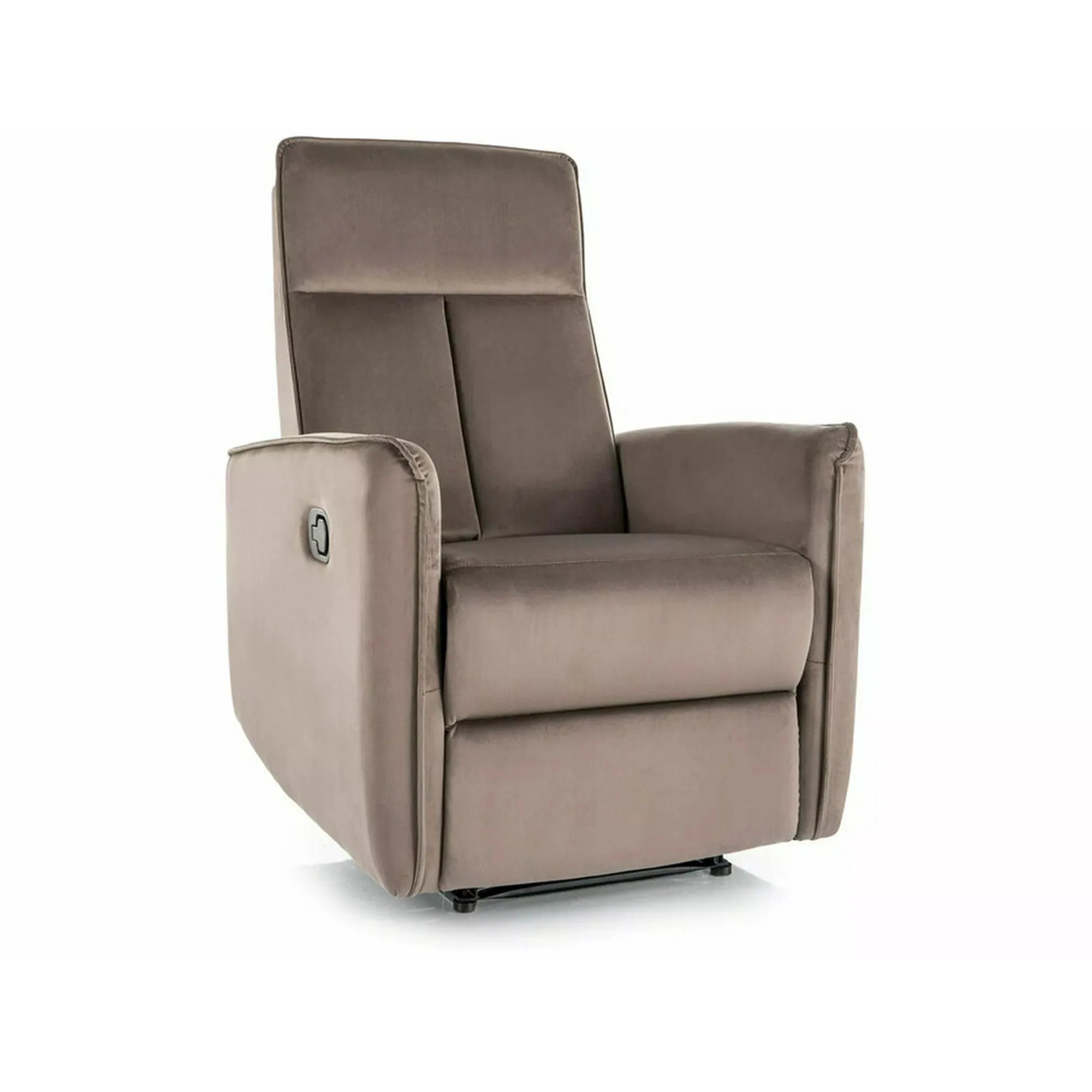 Fotoliu recliner NIKOS, stofa catifelata cappuccino - Bluvel 38, 72x86/159x105 cm