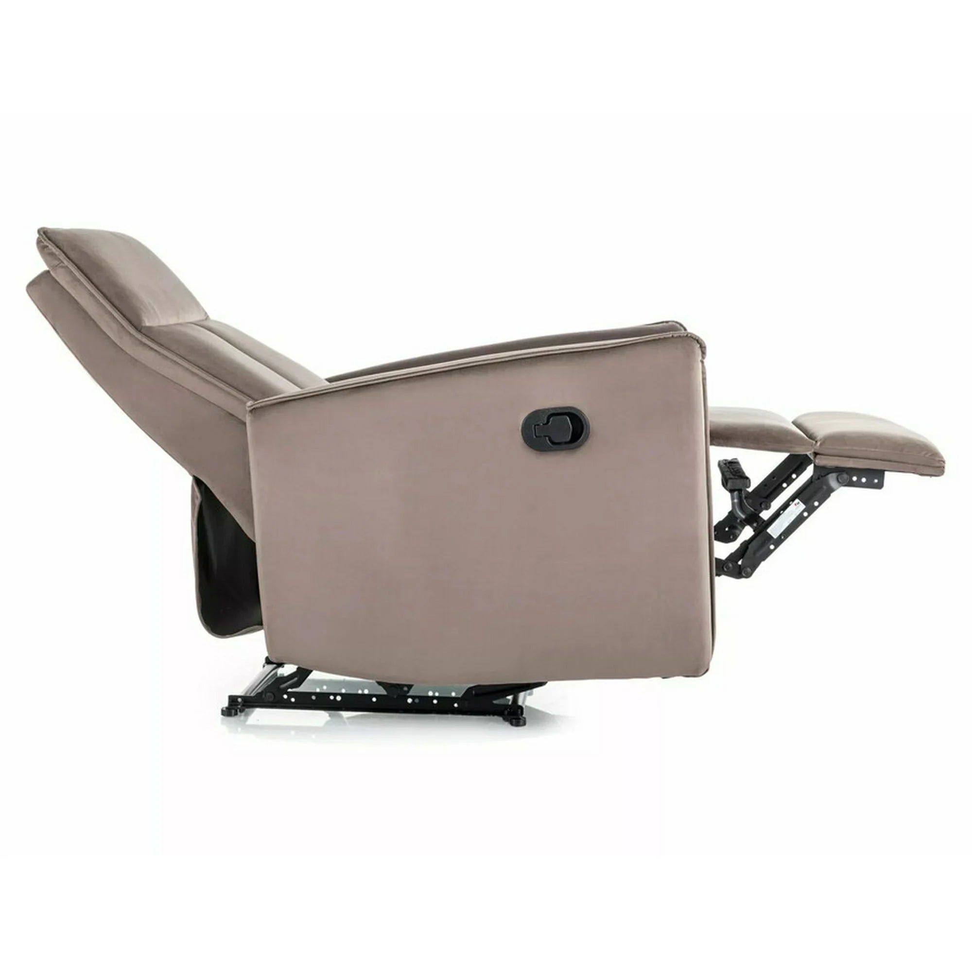 Fotoliu recliner NIKOS, stofa catifelata cappuccino - Bluvel 38, 72x86/159x105 cm