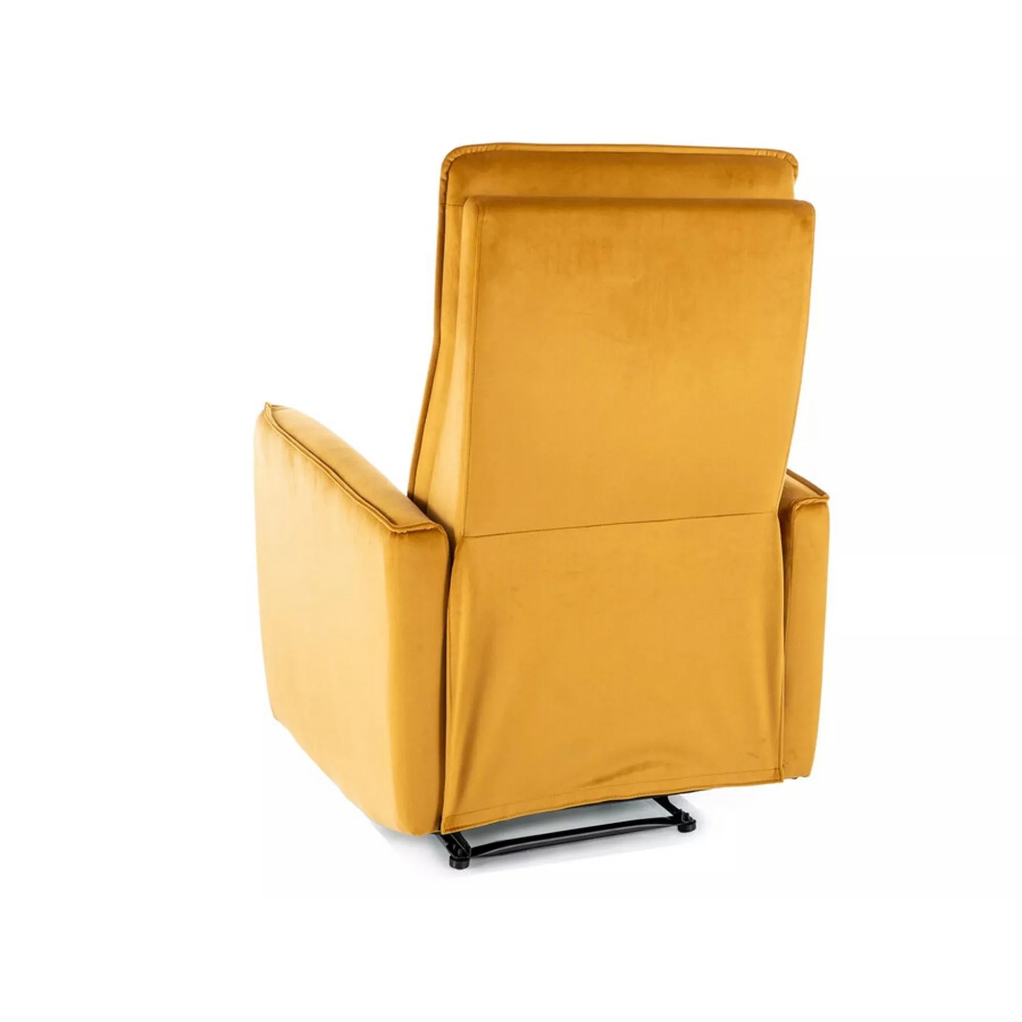 Fotoliu recliner NIKOS, stofa catifelata galben - Bluvel 68, 72x86/159x105 cm