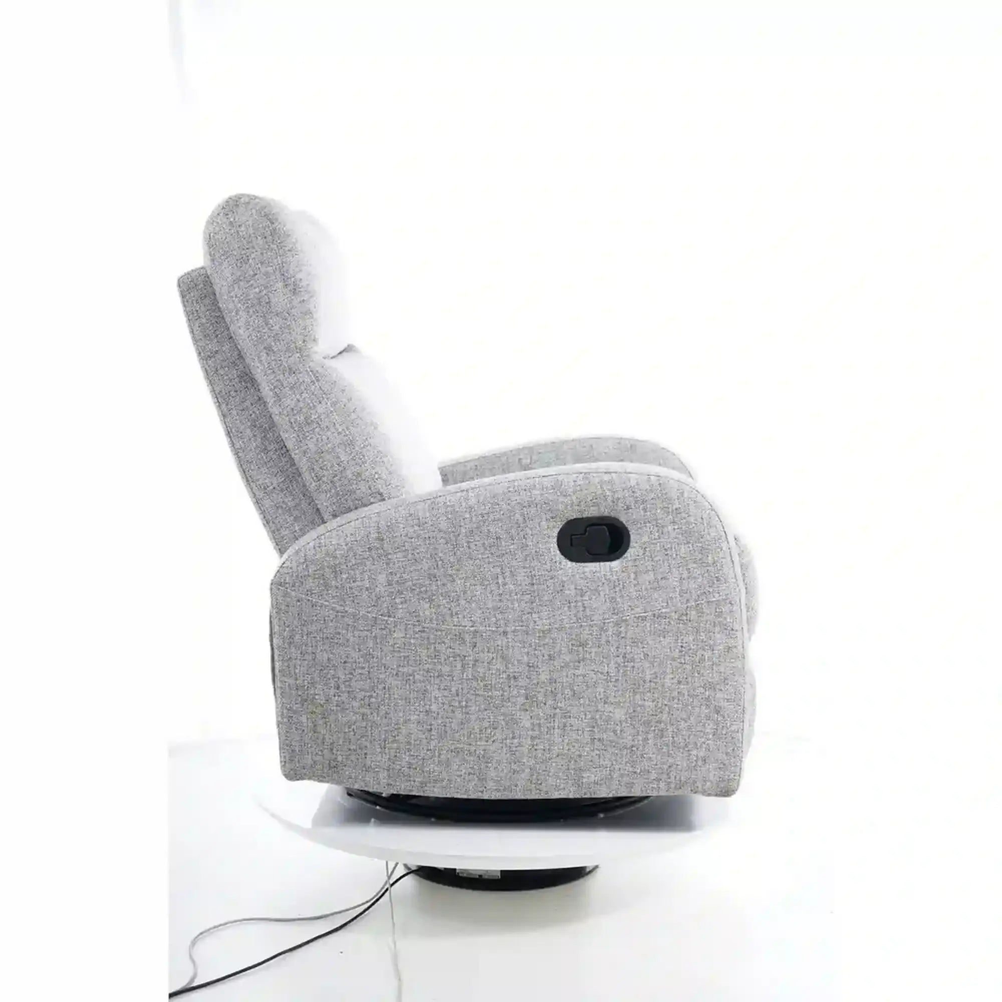 Fotoliu recliner OLIMP, gri/alb/negru, stofa/metal, 72x80/160x101 cm