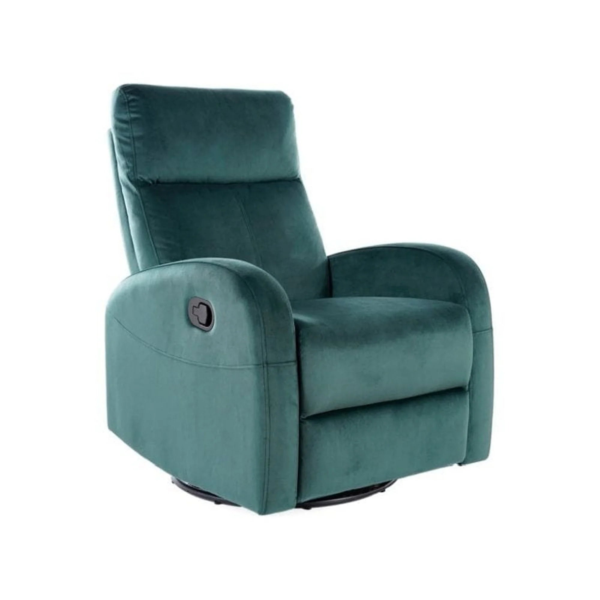 Fotoliu recliner OLIMP, verde inchis/negru, stofa catifelata/metal, 72x80-160x101 cm