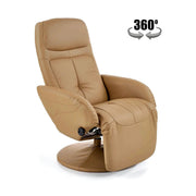 Fotoliu recliner OPTIMA, bej inchis, piele ecologica/metal, 77x80/139x101/84 cm