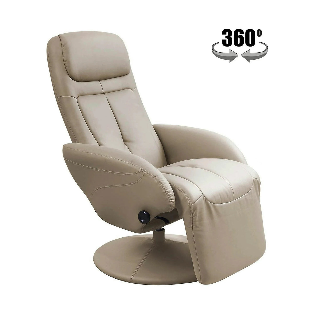 Fotoliu recliner OPTIMA, cappuccino, piele ecologica/metal, 77x80/139x101/84 cm