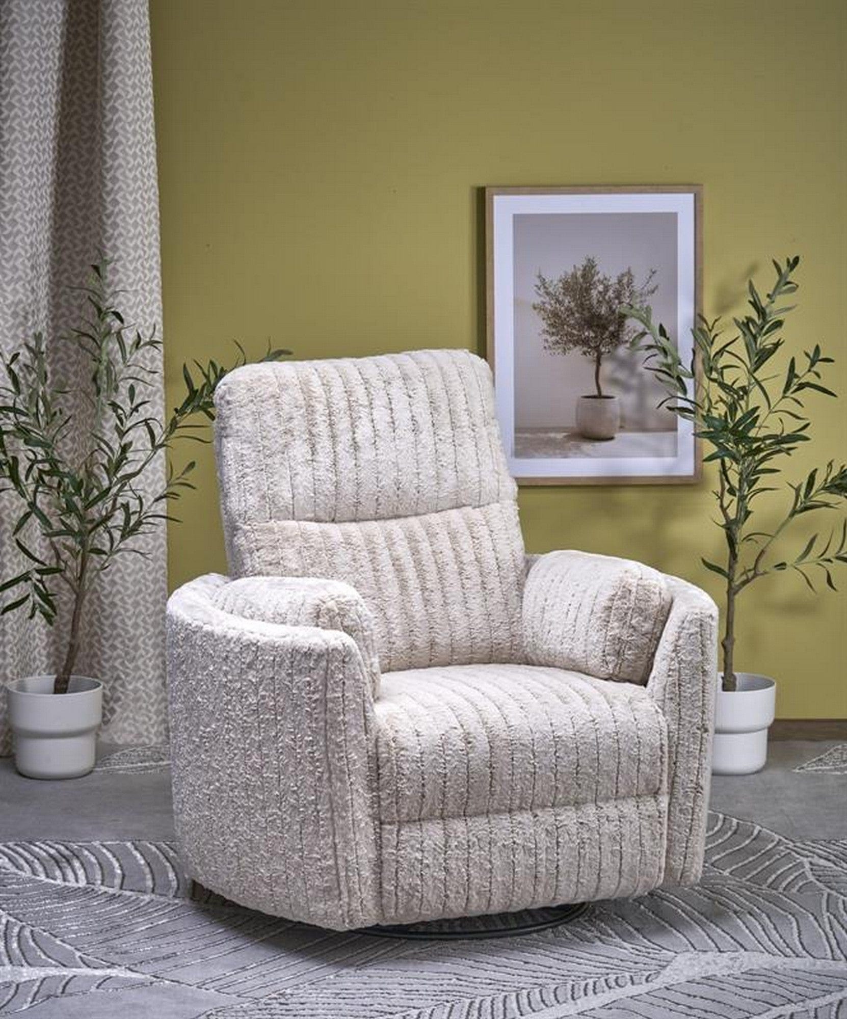 Fotoliu recliner PEGAS, stofa bej, 110x100/170x108/81 cm