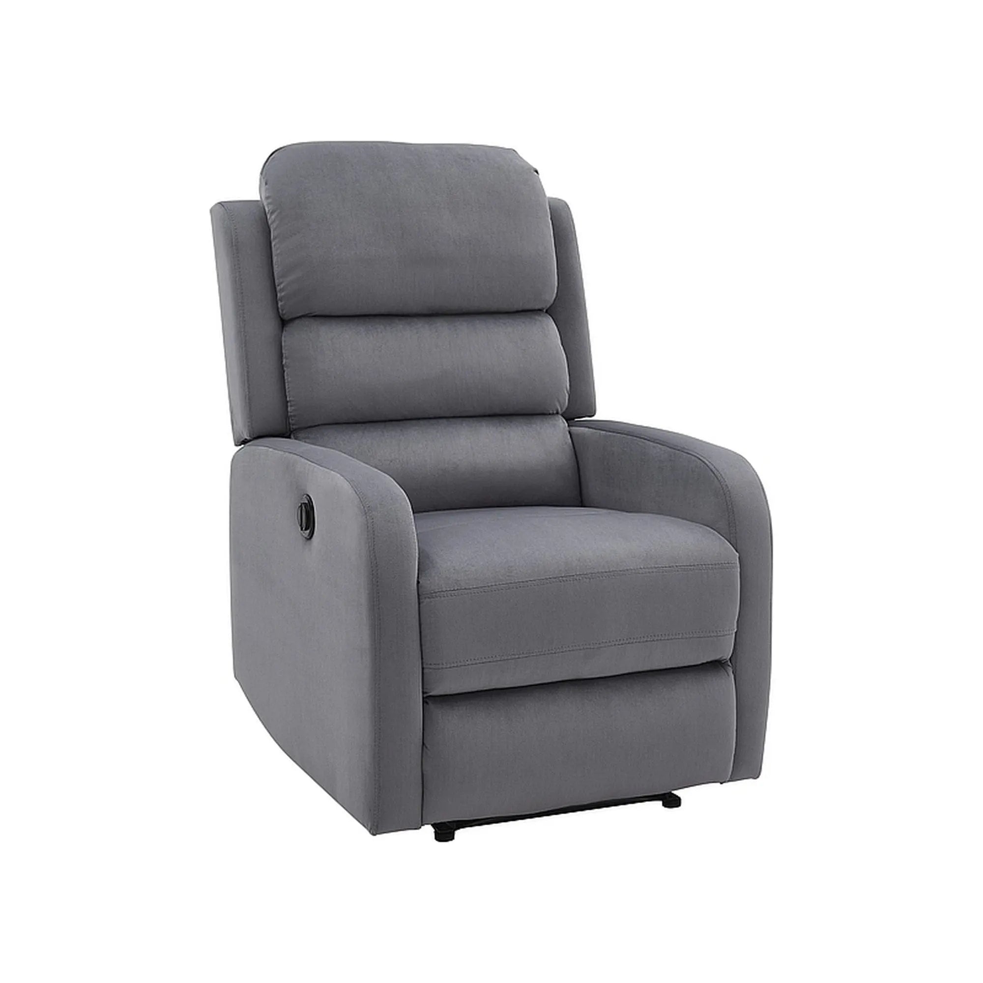 Fotoliu recliner PEGAZ, stofa catifelata gri - Bluvel 14, 64x88/160x102 cm