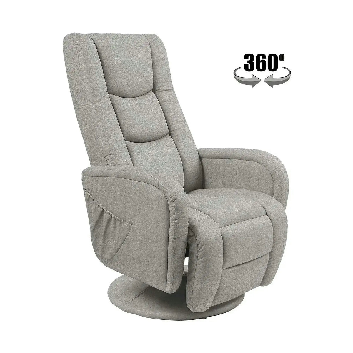 Fotoliu recliner PULSAR 2, gri, stofa clasica/metal, 68x85/135x85/106 cm