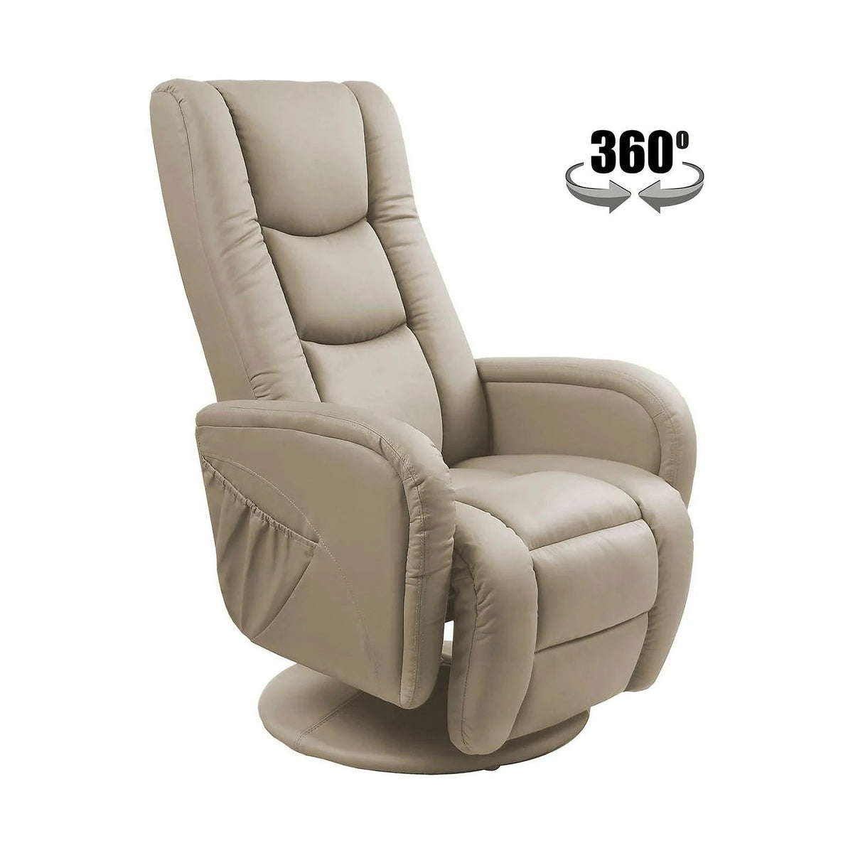 Fotoliu recliner PULSAR, cappuccino, piele ecologica/metal, 68x85/135x85/106 cm