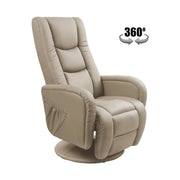 Fotoliu recliner PULSAR, cappuccino, piele ecologica/metal, 68x85/135x85/106 cm