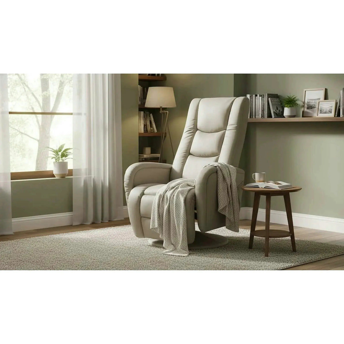 Fotoliu recliner PULSAR, cappuccino, piele ecologica/metal, 68x85/135x85/106 cm