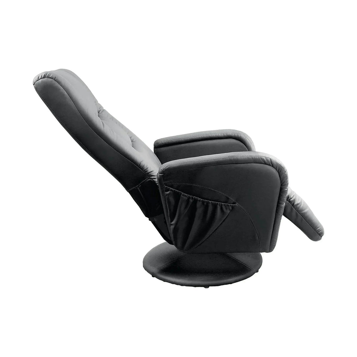 Fotoliu recliner PULSAR, negru, piele ecologica/metal, 68x85/135x85/106 cm