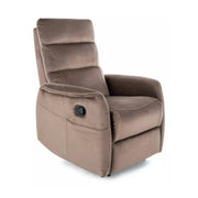 Fotoliu recliner SOLON M, stofa catifelata cappuccino - Bluvel 38, 74x86/162x106 cm