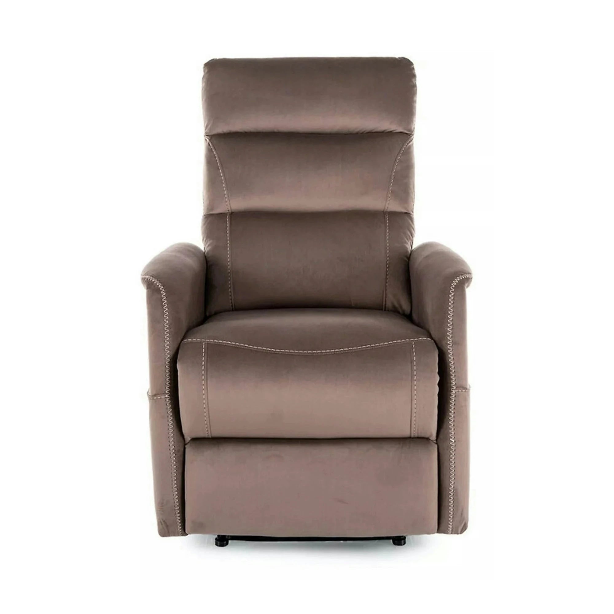 Fotoliu recliner SOLON M, stofa catifelata cappuccino - Bluvel 38, 74x86/162x106 cm