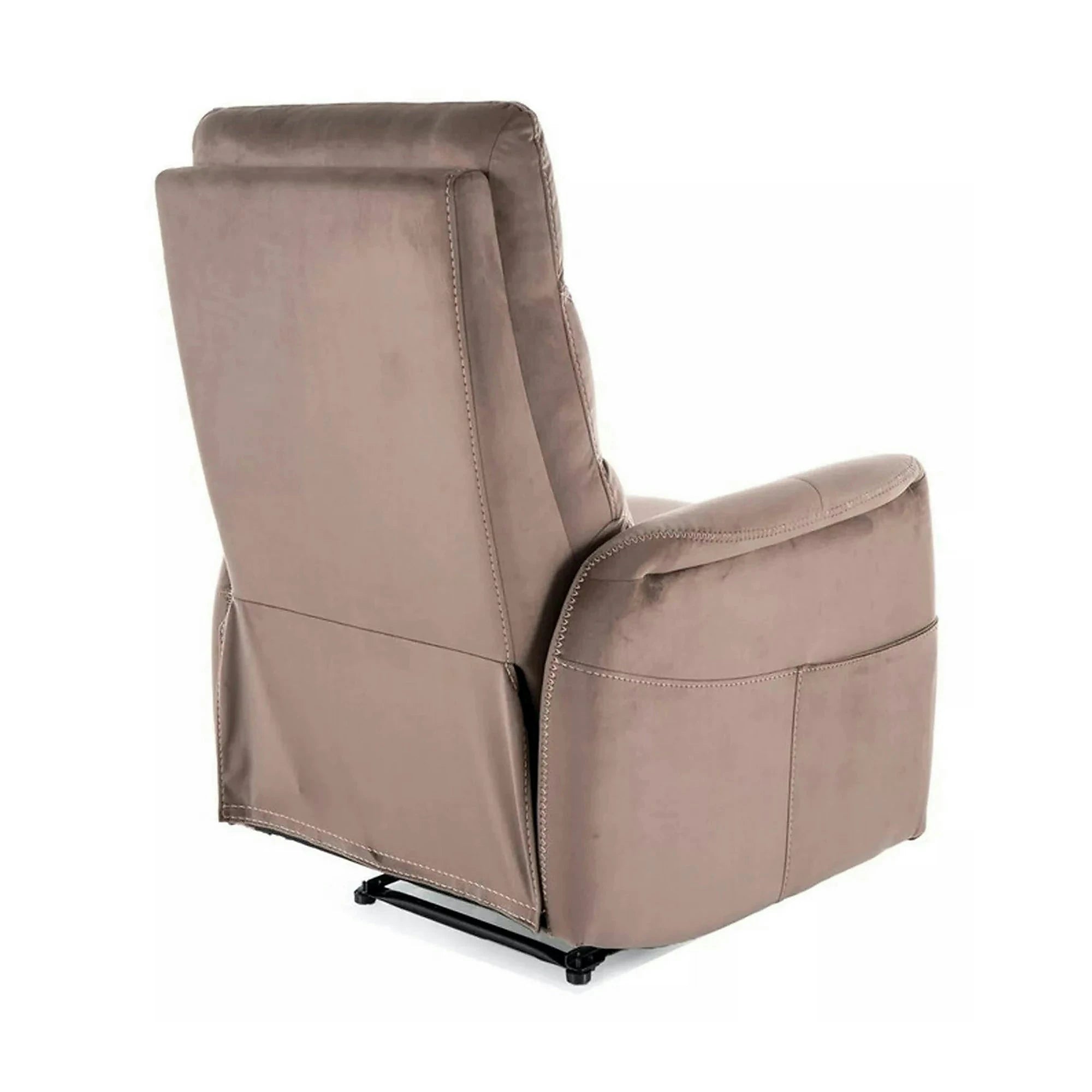 Fotoliu recliner SOLON M, stofa catifelata cappuccino - Bluvel 38, 74x86/162x106 cm