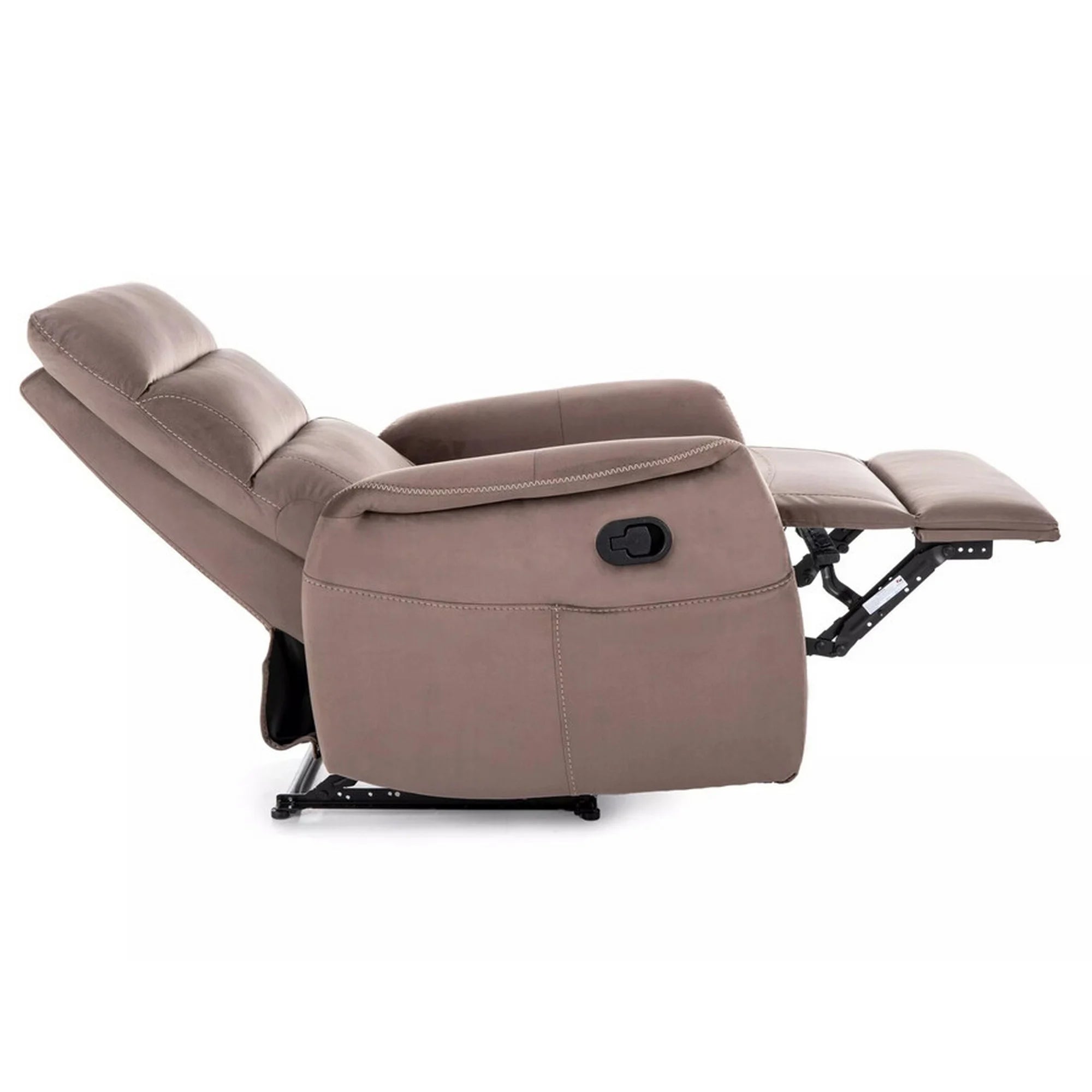 Fotoliu recliner SOLON M, stofa catifelata cappuccino - Bluvel 38, 74x86/162x106 cm